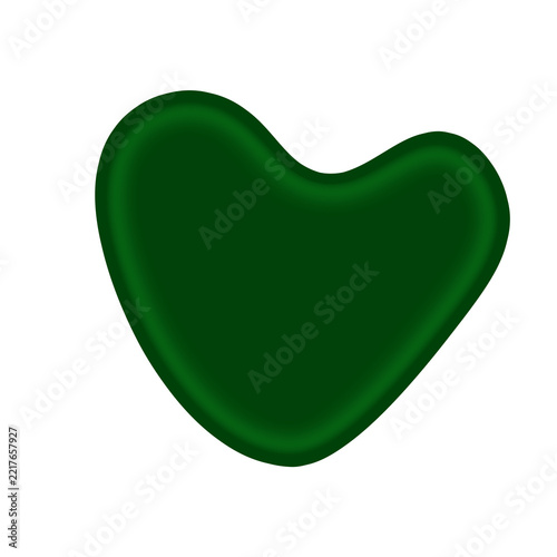 Abstract Green Glowing Heart Shape