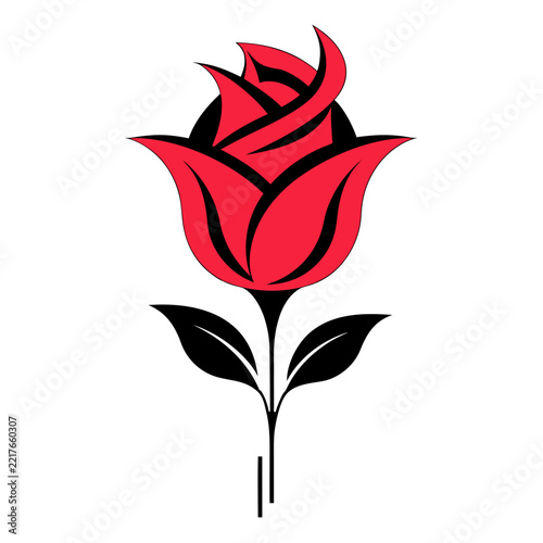 red rose isolated on white