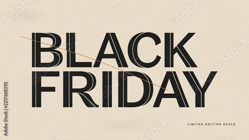Minimalist Double Outline Font Black Friday Sale Banner Design