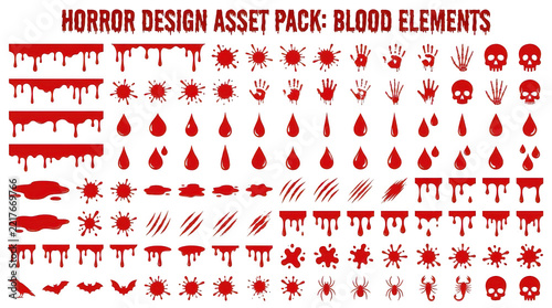 Set of various red decorative dividers and ornamental border elements for page design and scrapbooking isolated on white background