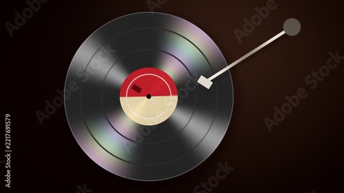Vinyl record spinning on turntable seamless loop