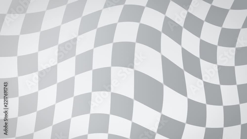 Warped checkerboard white gray background seamless loop