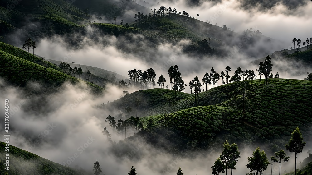 Fototapeta premium morning mist over the mountains