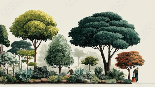 Exploring a lush garden filled with vibrant trees, plants, and serene moments in nature's embrace
