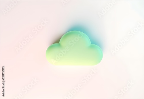 Abstract Pastel Cloud Shape on White Background