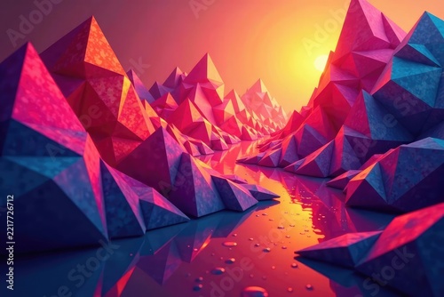 Abstract geometric shapes, infinitely repeating , design, endless