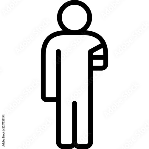 one armed icon illustration design with outline