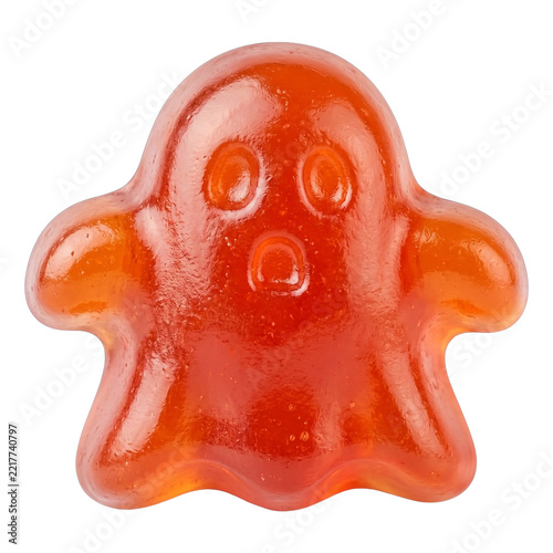 3D Cartoon Gradient Halloween Gummy Candy Set isolated