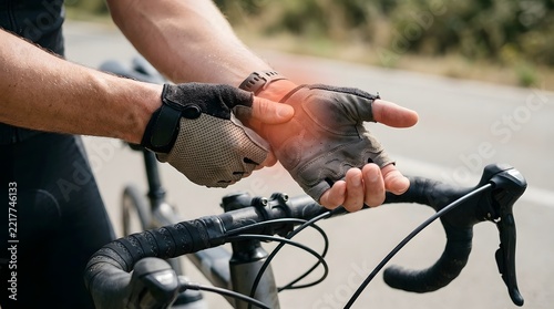 Cyclist Experiencing Wrist Pressure and Hand Pain While Holding Bicycle Handlebars