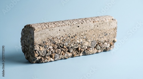 Concrete Cross Section Showing Aggregate Segregation And Cement Mixture