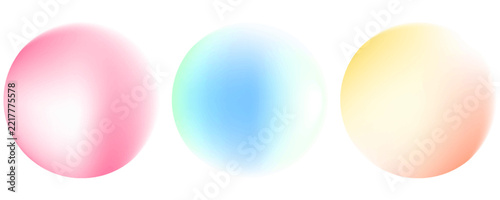 Set color circle gradient noise gradation. Abstract colorful watercolor blur mesh on isolated transparent background. Circle shape png.