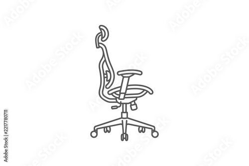 Ergonomic Office Chair Outline Icon