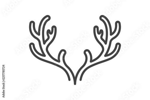 Minimalist Deer Antlers Line Art Vector