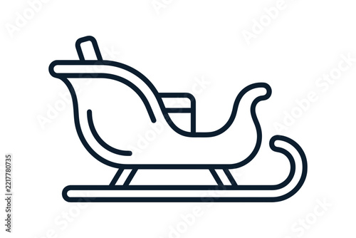 Santa Sleigh Vector Icon
