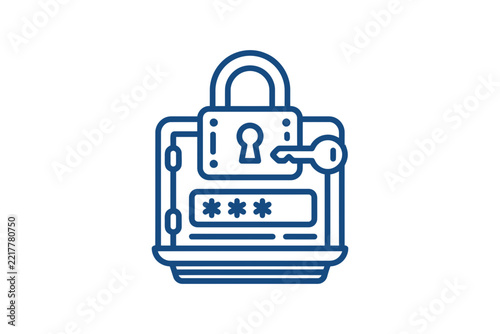Digital Security Padlock Icon