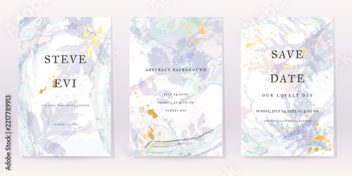 Watercolor Minimal Card. Classic Vector Design Cards. Wedding Abstract Background Invitation. Art Template. Set of Creative Illustrations for Brochure, Cover Design. Minimalistic Watercolor Artwork.