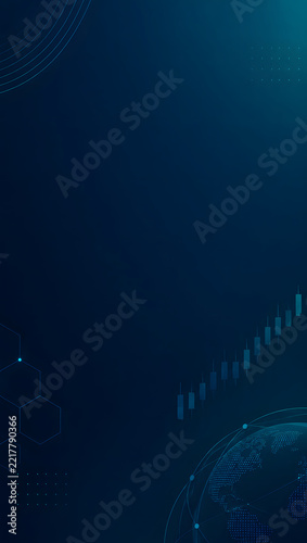 Abstract Blue Technology Background with Futuristic Digital Light, Global Network, Energy Waves and Modern Business Concept