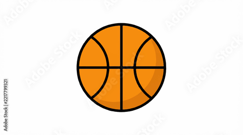 vector basketball, flat design, simple, minimalist, plain white background