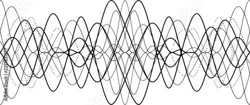 Wave line vector abstract pattern created with intersecting black