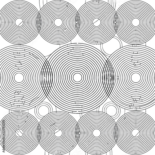 Circles pattern background with concentric ring line art design