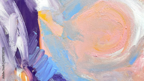 Pastel Abstract Acrylic Painting Texture in Pink Blue and Purple