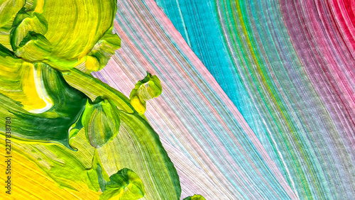 Colorful Abstract Acrylic Texture with Green Turquoise Pink and Yellow