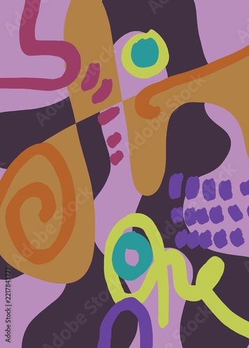 Abstract image for printing. Picture for modern interiors. The picture is painted by hand on a tablet.