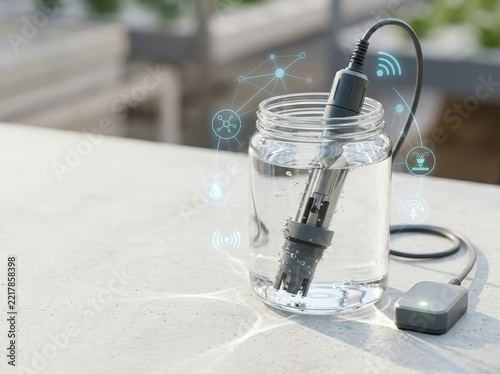 High-Tech Water Quality Sensor in a Jar for Environmental Monitoring and Research Purposes