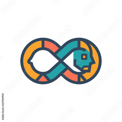 AI Symbiosis Icon for Human Tech