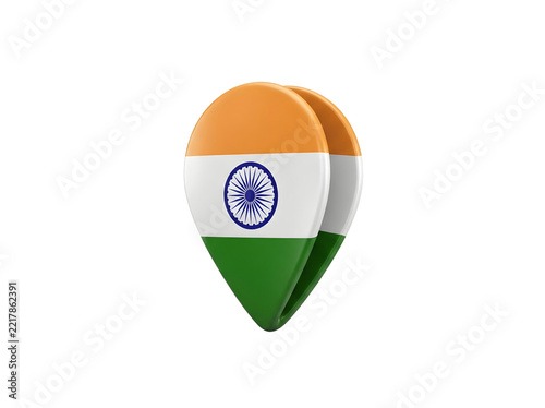 Map Pin Location Marker Patterned with Indian Flag