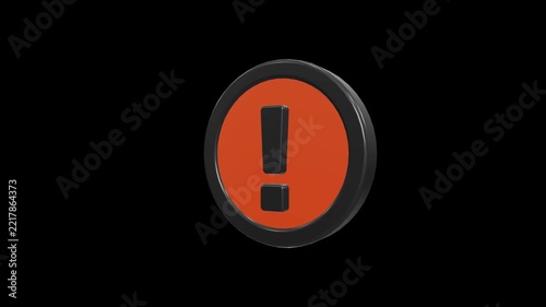 3D Rotating Exclamation Mark Alert Icon