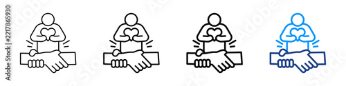 Self Help Icon Different Style Outline Collection Set.
