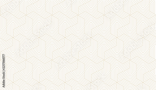 Seamless pattern in oriental geometric style editable stroke