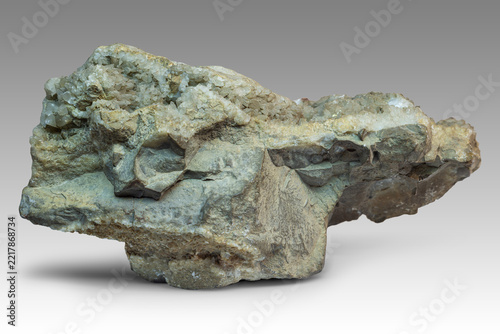 Obraz na plátně Quartz druse specimen with unique formation on a neutral background