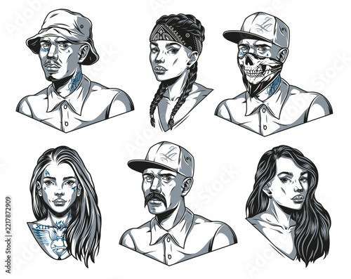 Each features unique facial expressions