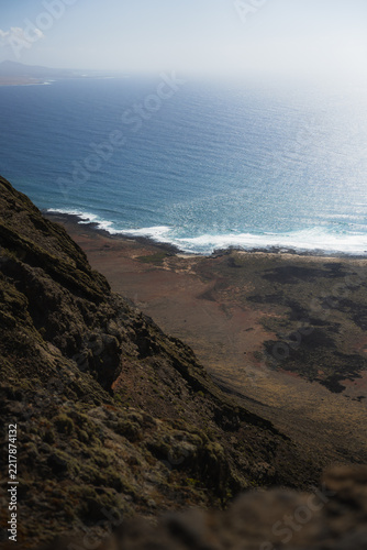 Famara Viewpoint Cliffs Meeting the Atlantic Ocean
