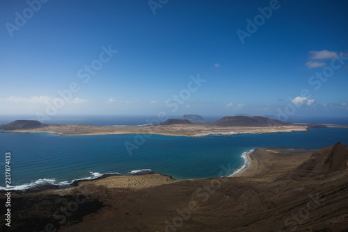 Playa del Risco Panorama Overlooking La Graciosa Lanzarote