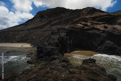 Playa de Canteria Volcanic Mountain and Sea Cave View
