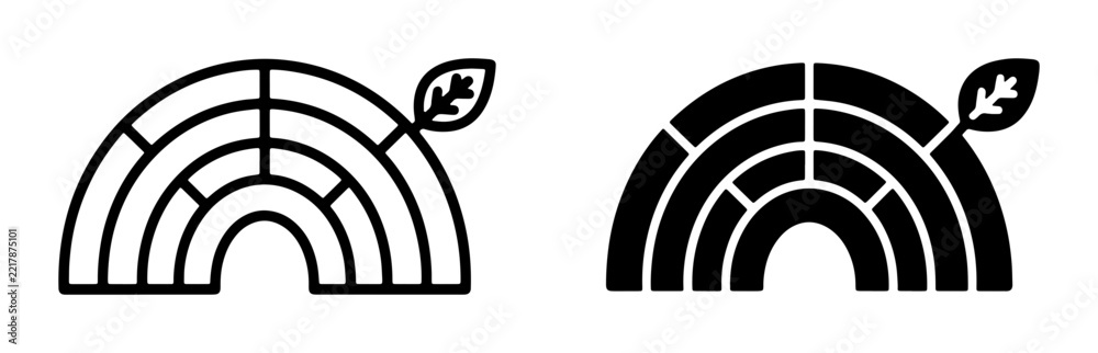 Fototapeta premium Rainbow leaf icon, solid for nature and environment