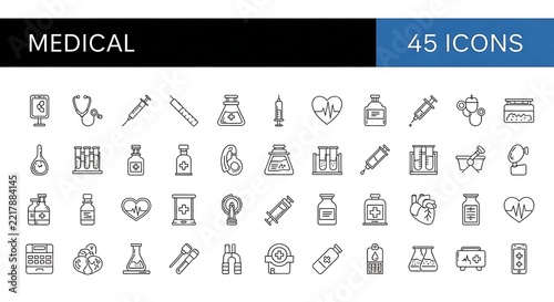 Medical icons set for healthcare and medicine