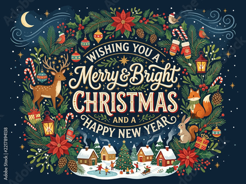 Christmas illustration co… concept illustration with colorful elements for creative decoration and seasonal celebration isolated background