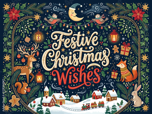 Christmas illustration co… concept illustration with colorful elements for creative decoration and seasonal celebration isolated background