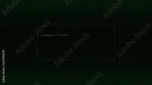 Digital Technology Sequence Showing System Failure and Network Shutdown Process