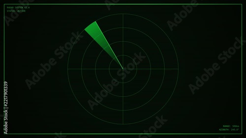 Radar Screen Interface Sequence with Blip Detection Panels