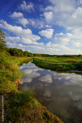 River and grassland in the Drentsche Aa Nationalpark in the Netherlands
