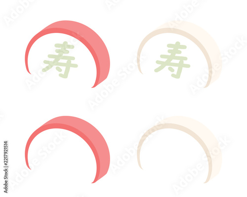 紅白かまぼこのイラスト