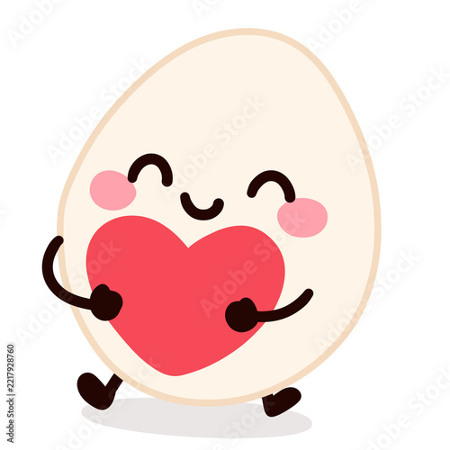 Cute Cartoon Egg Holding a Heart