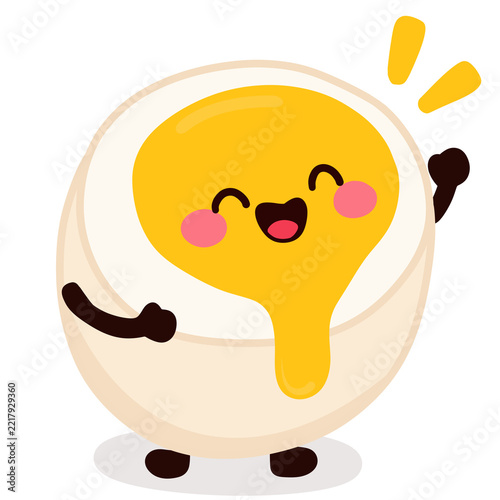 Cute Cartoon Soft Boiled Egg Illustration