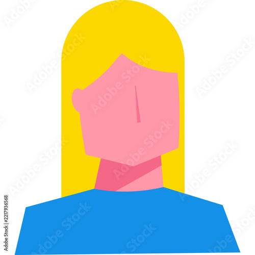 Minimalist Vector Avatar Icon of a Woman with Blonde Hair