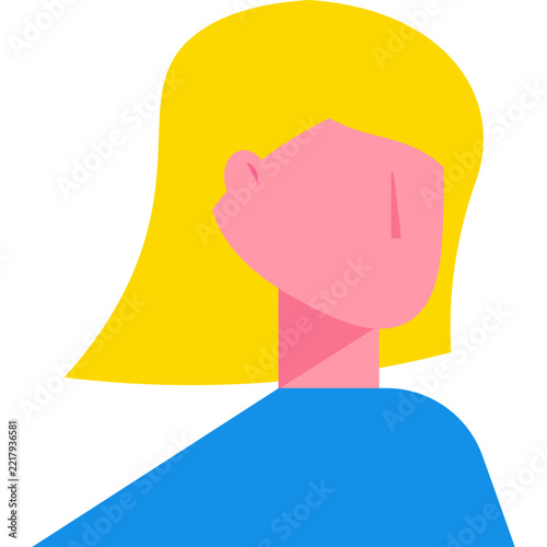 Minimalist Flat Vector Illustration of a Blonde Woman Avatar